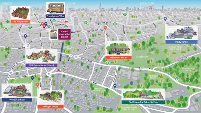 Map of foundation locations in Croydon