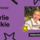 Carlie's photo appears on a purple backdrop, which also features the Volunteers' Week logo, several stars and a thank you message