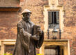 A statue of John Whitgift in the grounds of the Whitgift Almshouses