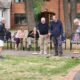 Residents and governors playing croquet